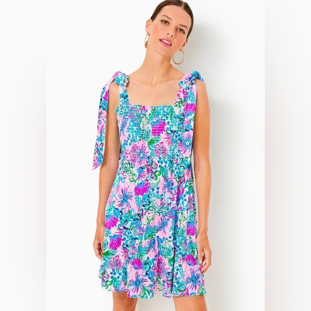 Lilly Pulitzer KAILUA SMOCKED DRESS MANDEVILLA BABY PARADISE PETALS
